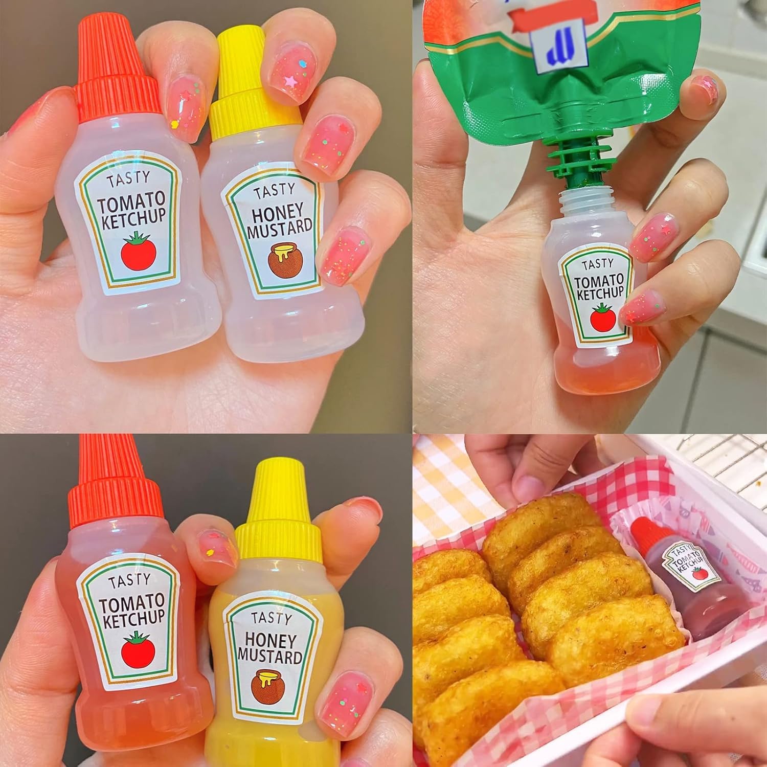Puthak Portable Mini Squeeze Condiment Dispenser Bottle With Screw Cap For Ketchup, Honey, Salad, Soya Sauces Bbq Home Kitchen U